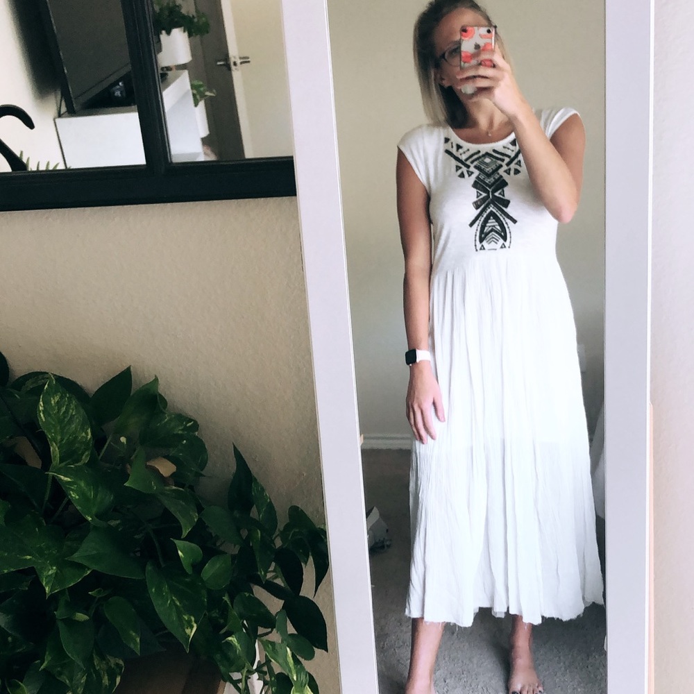 White Free People Midi Dress!!